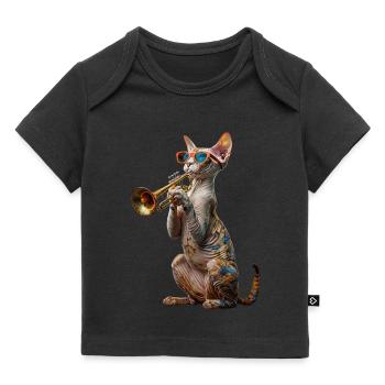 Oriental Shorthair Trompete - Baby Premium Organic T-Shirt - Schwarz - Vorne