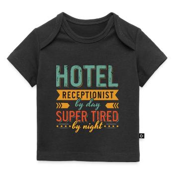 Réceptionniste d’hôtel de jour Super administratif - T-shirt Premium bébé bio - noir - Devant