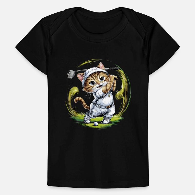 Niedliche Katze spielt Golf Baby Premium Organic T-Shirt