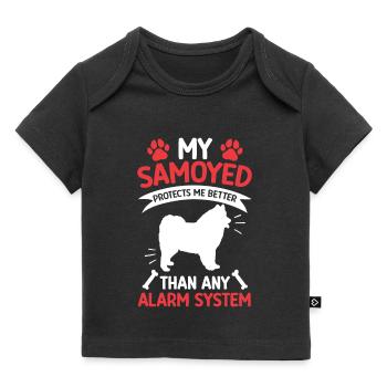 Samoyède me protège Samoyède Samoyède - T-shirt Premium bébé bio - noir - Devant