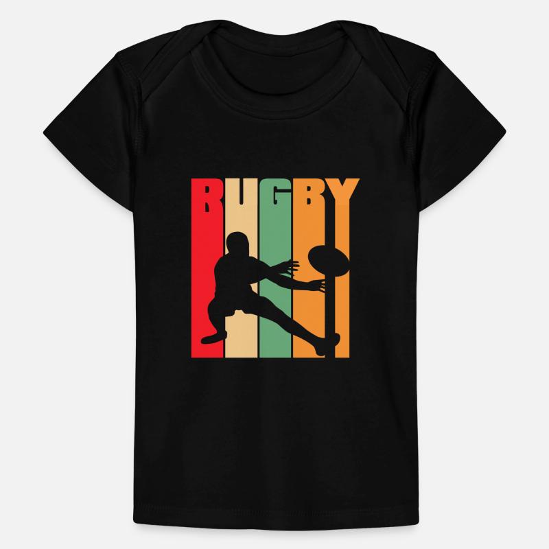 Conception de silhouette rétro rugby T-shirt Premium bébé bio