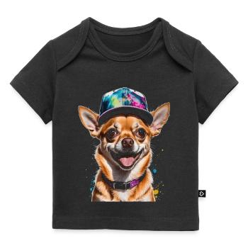 Chihuahua Snapback Cap Dog Funny Design Print - Baby Premium Organic T-shirt - black - Front