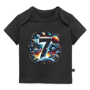Astronaut 7. Geburtstag Weltraum Jungen 7 Jahre - Baby Premium Organic T-Shirt - Schwarz - Vorne