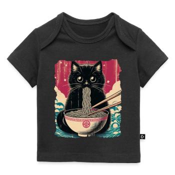 Katzen Ramen Nudel Japaner Anime Manga Kawaii - Baby Premium Organic T-Shirt - Schwarz - Vorne