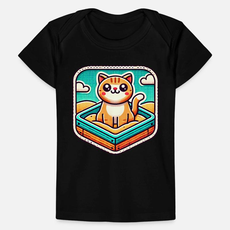 Chat mignon assis dans le bac à sable T-shirt Premium bébé bio