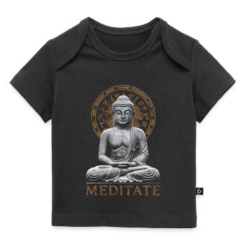 Méditer Bouddha spirituel - T-shirt Premium bébé bio - noir - Devant
