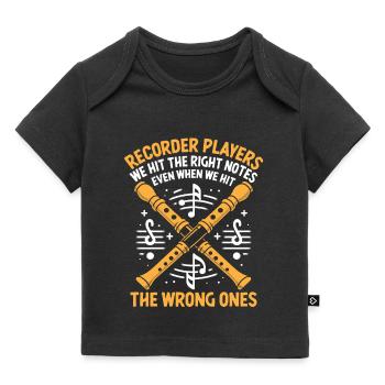 Enregistreurs Nous frappons les bonnes notes même lorsque - T-shirt Premium bébé bio - noir - Devant
