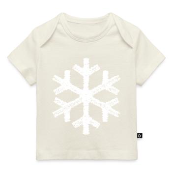 flocon de neige neige hiver Noël toboggan sur glace - T-shirt Premium bébé bio - marine foncé - Devant