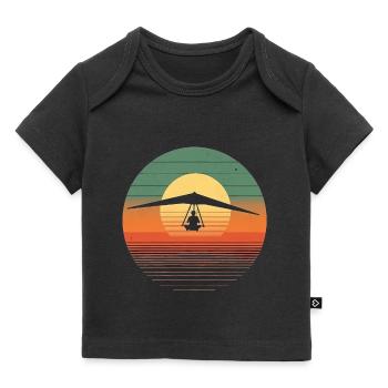 Oldtimer-Hängegleiter-Sonnenuntergang - Baby Premium Organic T-Shirt - Schwarz - Vorne