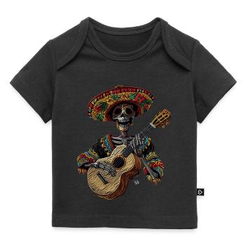 Ukulele Mexikanisches Skelett - Baby Premium Organic T-Shirt - Schwarz - Vorne