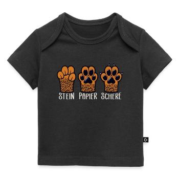 Cat Stone Paper Scissors Paw Game Funny - Baby Premium Organic T-shirt - black - Front