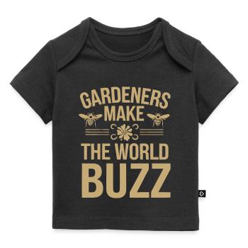 Bee-friendly gardener, pollinator, garden and - Baby Premium Organic T-shirt - black - Front