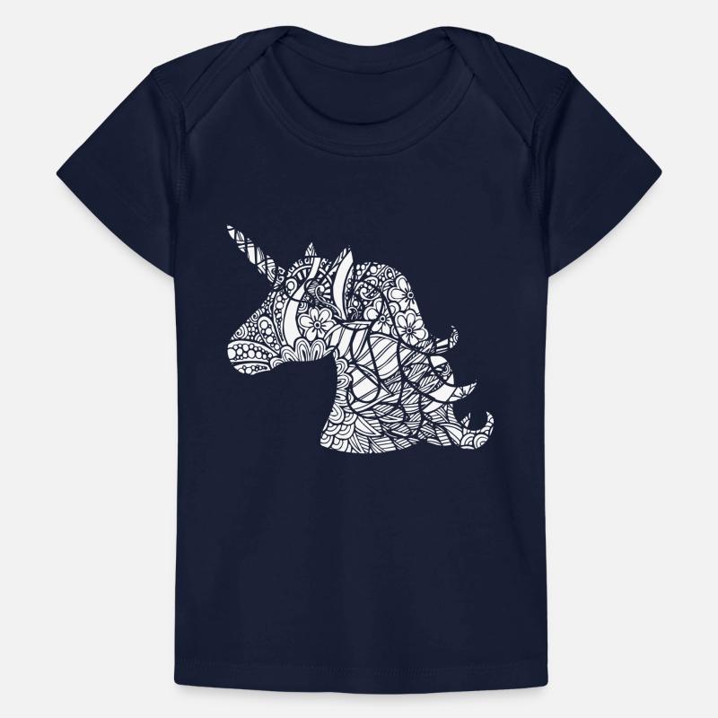 Unicorn Floral Pattern Baby Premium Organic T-shirt
