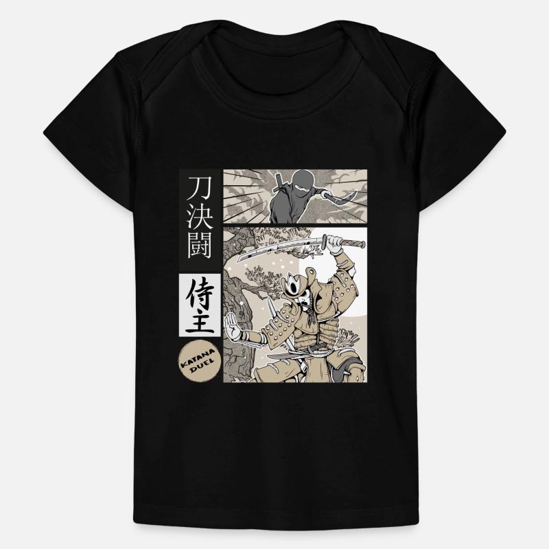 Samurai Katana Duel vs Ninja T-shirt Premium bébé bio
