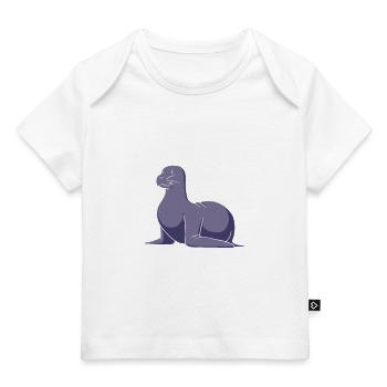 Lustiger Seehund Mit Seal of Approval Sprechblase - Baby Premium Organic T-Shirt - Dunkelnavy - Vorne