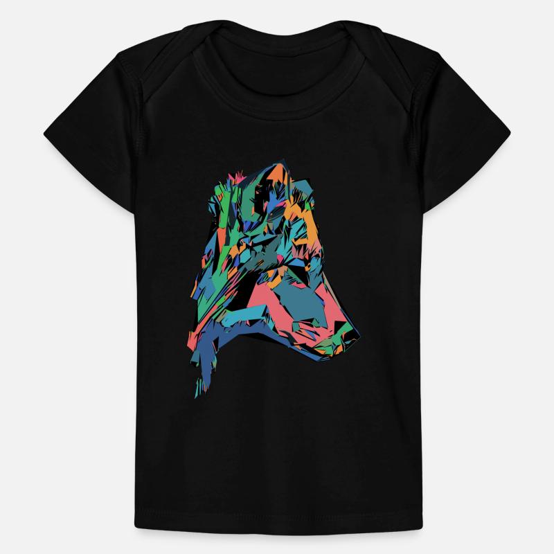 Visage de chien coloré T-shirt Premium bébé bio