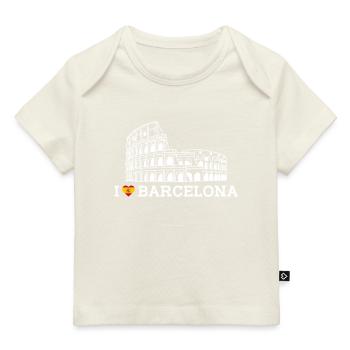 I love Barcelona Cool Spain Lover Heart Flag Wortspiel - Baby Premium Organic T-Shirt - Dunkelnavy - Vorne