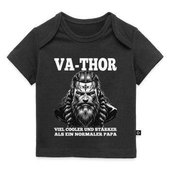 VA-THOR WIKINGER Vater Papa Viking Vatertag - Baby Premium Organic T-Shirt - Schwarz - Vorne