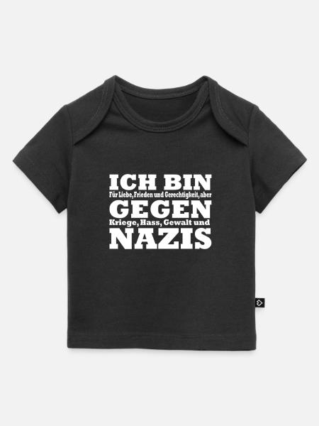 Ich bin gegen Nazis - Baby Premium Organic T-Shirt - Schwarz