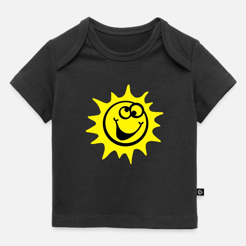 soleil 2c style de bande dessinée - T-shirt Premium bébé bio - noir