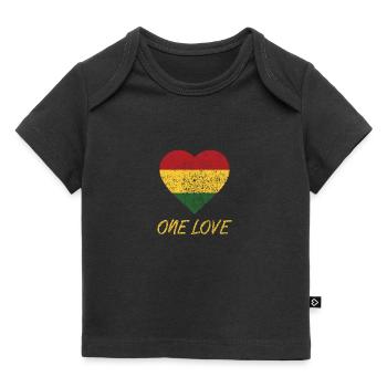 Rastafari Herz One Love - Baby Premium Organic T-Shirt - Schwarz - Vorne