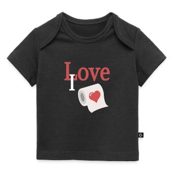 Love role with heart - Baby Premium Organic T-shirt - black - Front