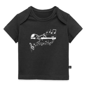 Violine mit fließenden Noten - Baby Premium Organic T-Shirt - Schwarz - Vorne