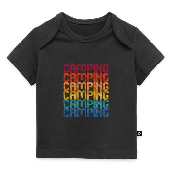 Camping Regenbogen Blockschrift - Baby Premium Organic T-Shirt - Schwarz - Vorne
