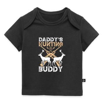 Lustiges Jagdzitat Daddys Hunting Buddy - Baby Premium Organic T-Shirt - Schwarz - Vorne