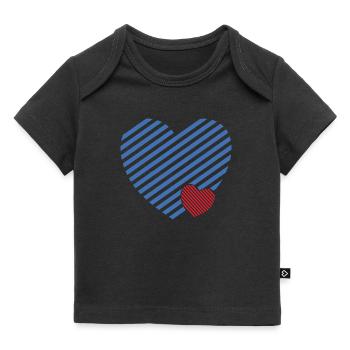 Double Heart - Design textile gift idea - Baby Premium Organic T-shirt - black - Front