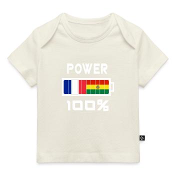 Bolivia and France Power 100% - Baby Premium Organic T-shirt - dark navy - Front