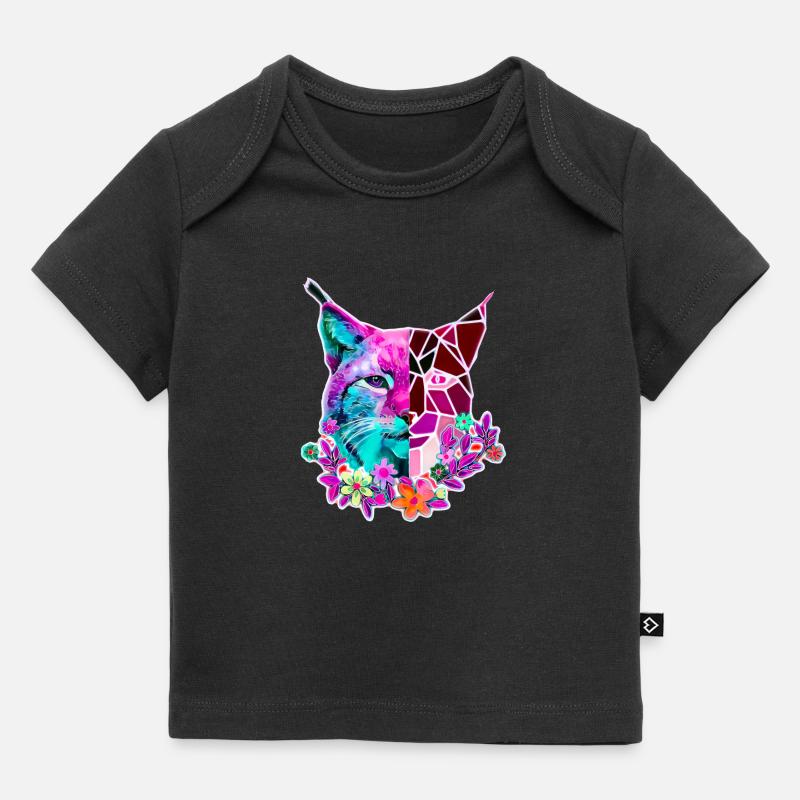 Lynx Cat Couleurs d’été - T-shirt Premium bébé bio - noir