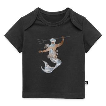 mysterious Aquarius with trident and fin - Baby Premium Organic T-shirt - black - Front