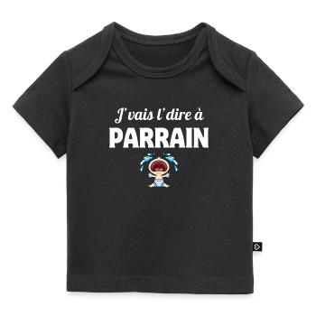 j'vais le dire, parrain, super parrain - T-shirt Premium bébé bio - noir - Devant