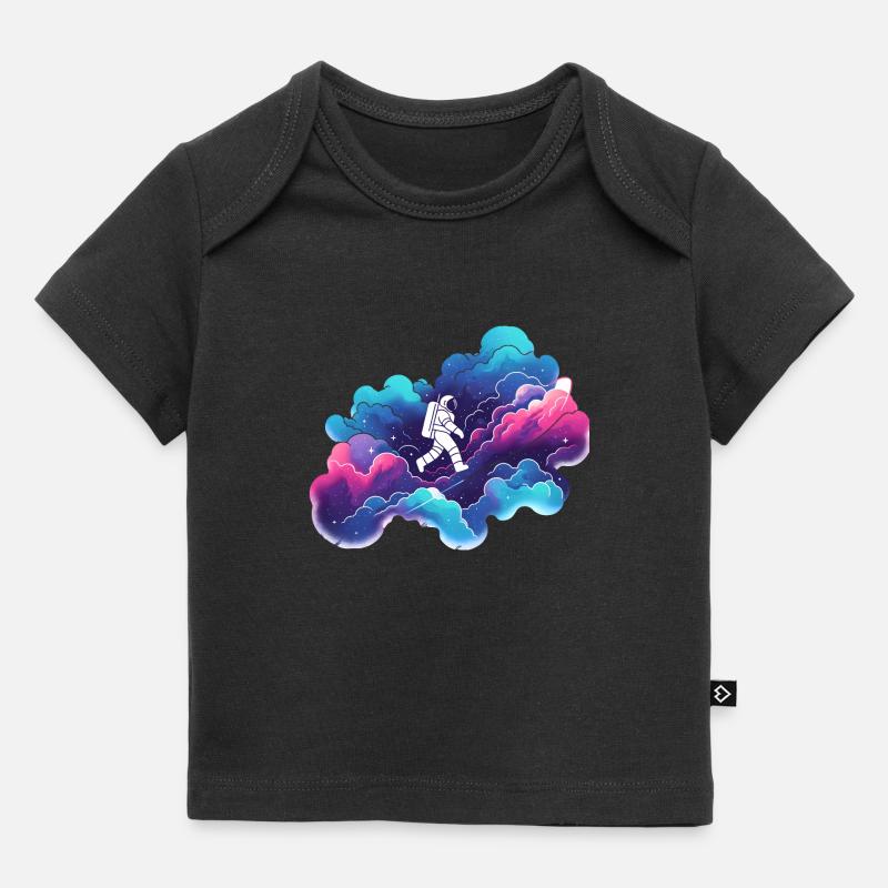 Astronaute dans la nébuleuse colorée : randonnée dans l’espace - T-shirt Premium bébé bio - noir