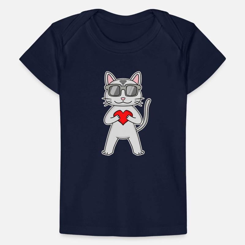Katze mit Herz und Brille - Devon Rex Baby Premium Organic T-Shirt