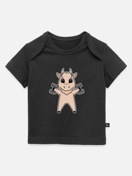 Ziege Hantel Training Krafttraining Fitness - Baby Premium Organic T-Shirt - Schwarz