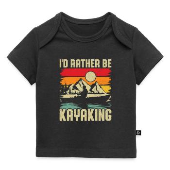 Kayaking Sunset Mountain Scene - Baby Premium Organic T-shirt - black - Front