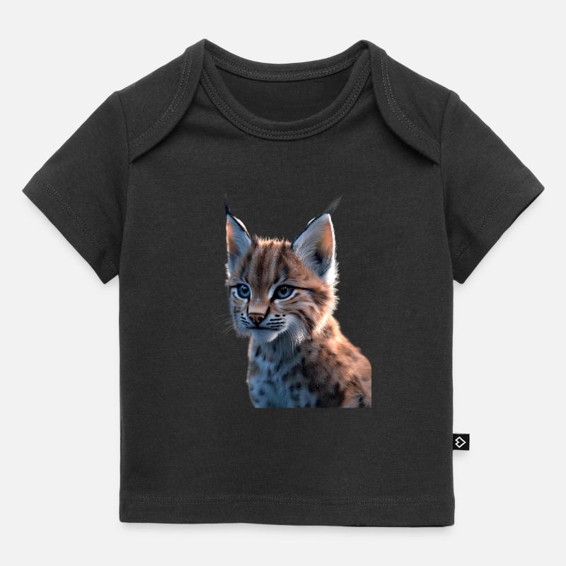 Lynx Chat sauvage Grands chats Chats Mignon Lynx - T-shirt Premium bébé bio - noir