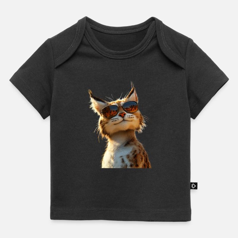 Lynx Chat sauvage Grands chats Chats Mignon Lynx - T-shirt Premium bébé bio - noir