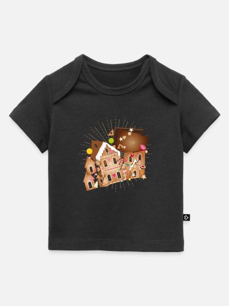 Lebkuchenhaus-Bausatz mit festlichen Details - Baby Premium Organic T-Shirt - Schwarz