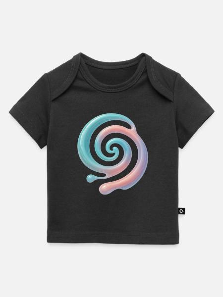 3D Spirale Pastell - Baby Premium Organic T-Shirt - Schwarz