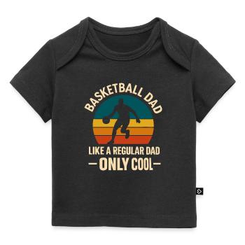 basket, pappa, retro, soluppgång, design - T-shirt Premium baby ekologisk - svart - Fram