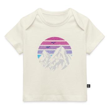 Montagnes Rétro Soleil - T-shirt Premium bébé bio - marine foncé - Devant