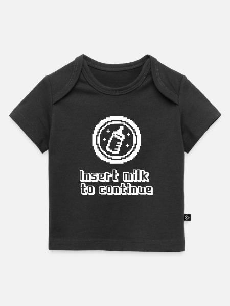 Indsæt mælk for at fortsætte baby - Premium baby t-shirt økologisk - sort