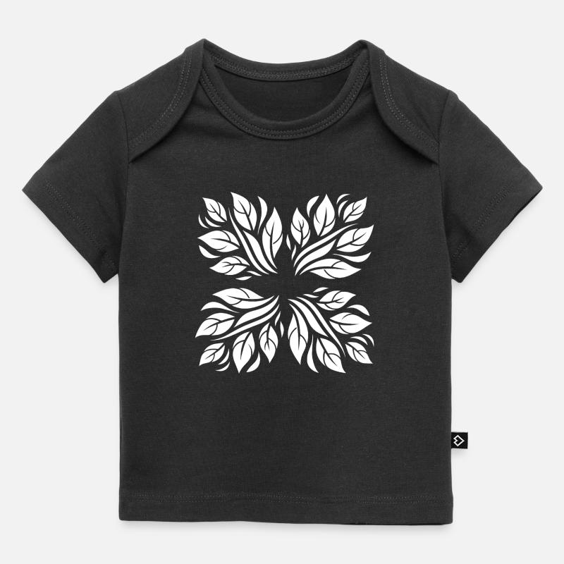 Motif botanique de feuilles - T-shirt Premium bébé bio - noir
