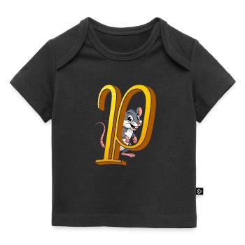 BUCHSTABE P - Baby Premium Organic T-Shirt - Schwarz - Vorne