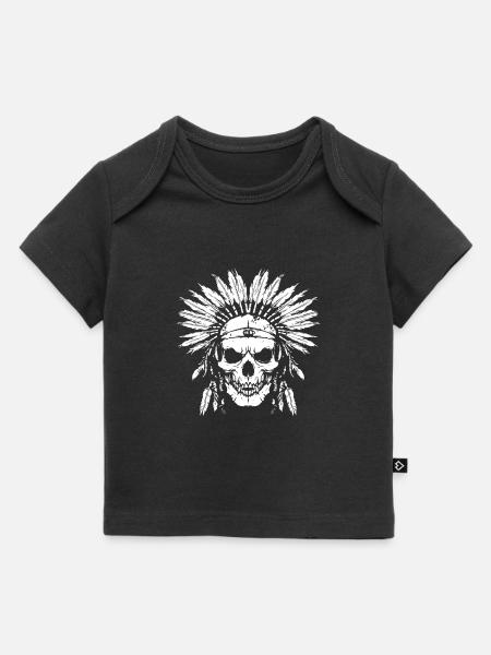 Skull Indianer - Baby Premium Organic T-Shirt - Schwarz