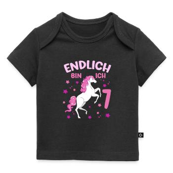 7 Jahre alt Pferd Endlich Bin Ich 7 Mädchen 7. - Baby Premium Organic T-shirt - black - Front
