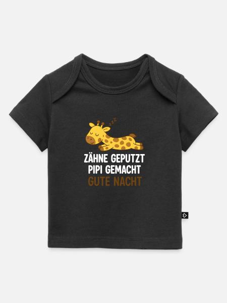 Sleeping Giraffe Good Night - Baby Premium Organic T-shirt - black
